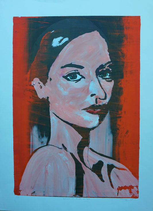 Retrato de Mujer en Rojo